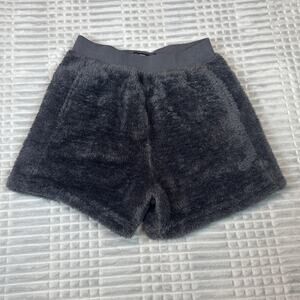 UGG Camilia Sherpa Shorts Women's Size S Gray Furry Fleece Soft Elastic Waist